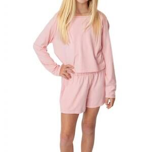 NEW TENLY tween relaxed off shoulder top in pink